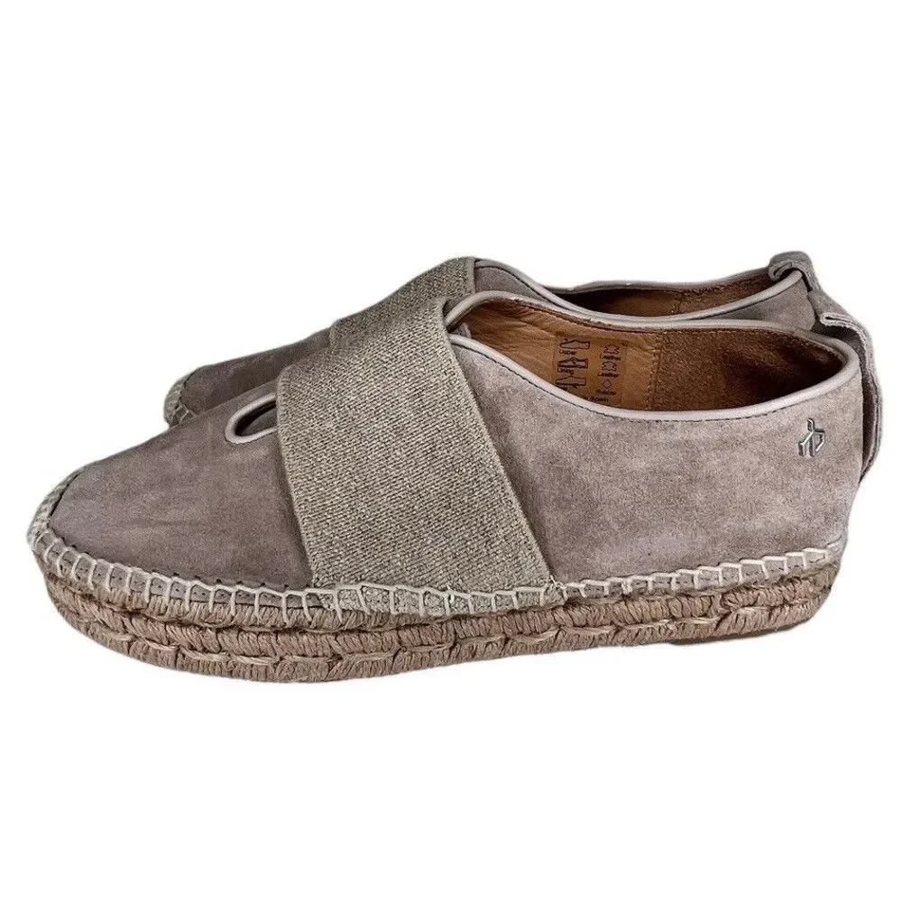 Rag & Bone Womens Nina Tan Smoke Suede‎ Slip-On Platform Espadrilles Sz 9.5/39.5